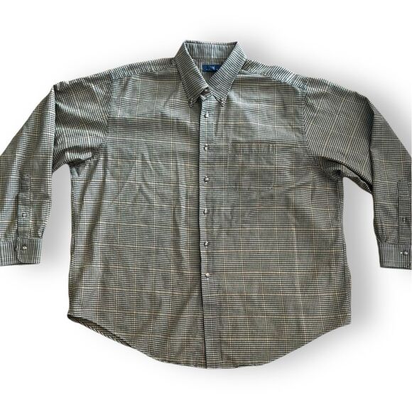 Brooks Brothers 346 Mens Shirt Wool Blend Button Down Gingham Tan/Black Size XXL - Picture 1 of 10